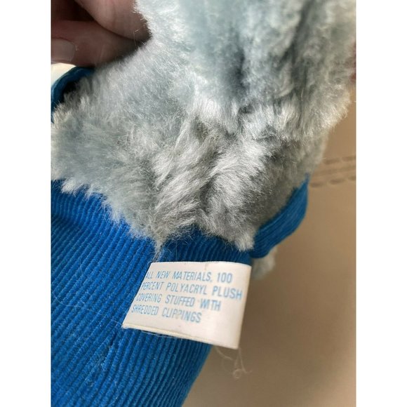 Vtg 70s 80s Plush Toy INTERPUR Elephant / Anteater Corduroy Overalls Korea - Picture 3 of 8